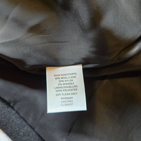 Classiques Entier Black Wool-Blend SZ S Asymmetrical Zip Blazer Jacket - Picture 5 of 7